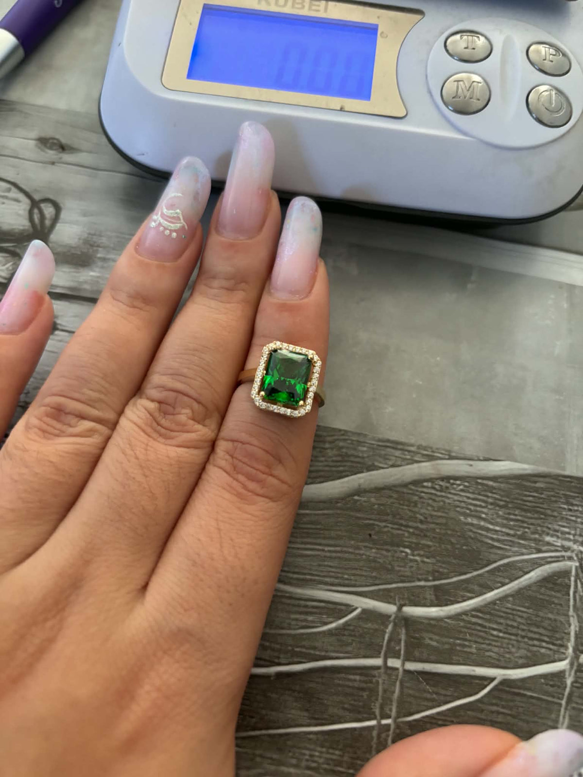 Green glam Ring